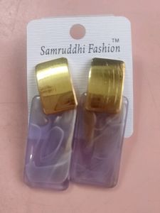 Purple Gold Earrings