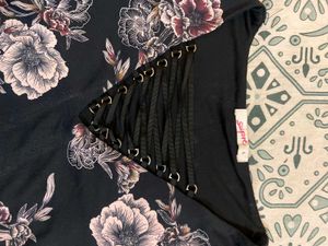 Perfect Floral Lace-Up Top