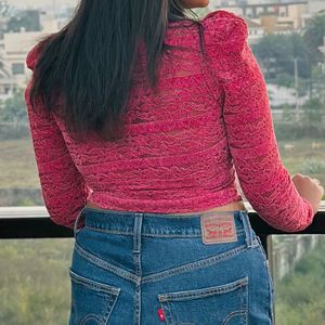 A Very Beautiful Pink Velvet Top.