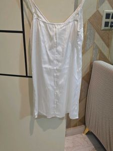 White Satin Night Dress L Size