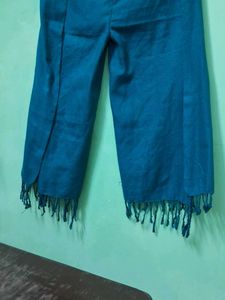 Teal Palazzo Pants with Tassels