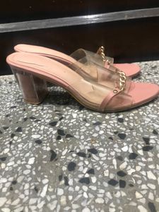 Pink Transparent Chain Sandals
