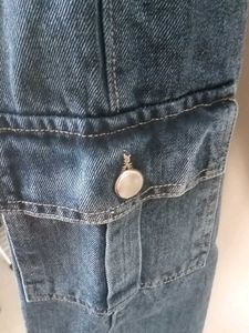 Women's Blue Denim Cargo Jeans