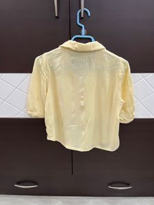 Light Yellow Crop Shirt
