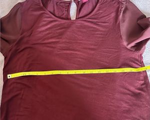 Burgundy Sheer Sleeve Top