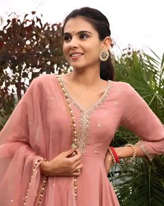 Peach anarkali gown