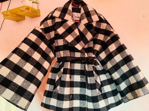 Checkered Belted Coat