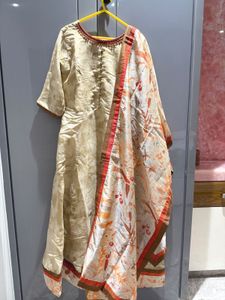Elegant Beige Anarkali Dress
