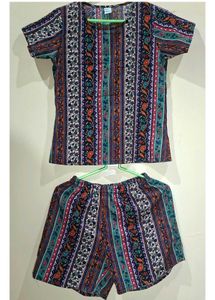 Striped Top & Shorts Set