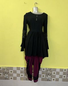 Black Tunic with Dhoti Pants