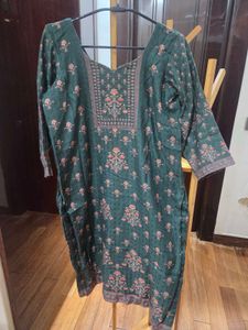 Green Floral Kurta Set