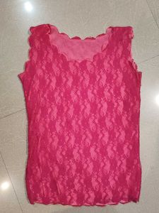 Pink Lace Tank Top
