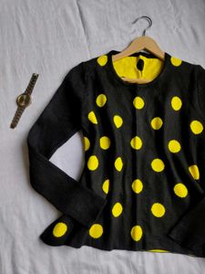 HoneyBee Chic Polka Dot Knit Sweater