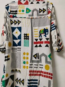 Beautiful Print Multicolour &#39;W&#39; kurtha