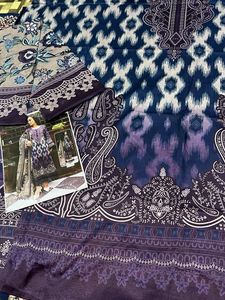 Pakistani Printed Ikat Paisley Unstitched Fabric