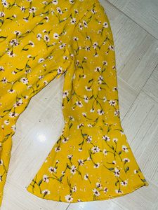 Floral Yellow Tiered Midi Dress
