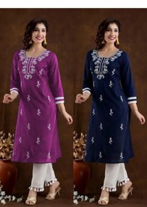 Cotton Embroidery Kurtis