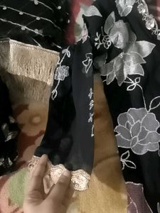 Black Sharara Sequence Work