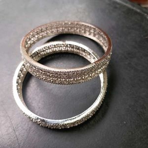 Original AD Sparkling Silver &amp; Rhinestone Bangles