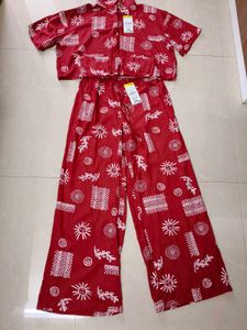 Red Printed Co-ord Set