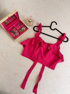 🎀Pink Ruffled Corset Top - Size Small 🎀