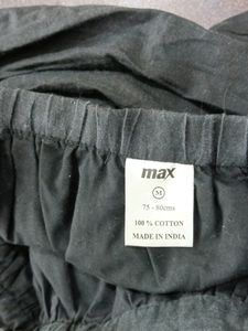 Black Printed Casual Skirt (Women)