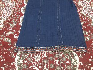 Navy Colour Suit Salwar With Orange Dupatta