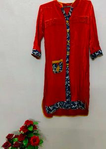 Dark Orange Ethnic Kurti