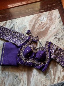 Elegant Navy Blue Embroidered Saree