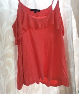 Coral Ruffle Tank Top