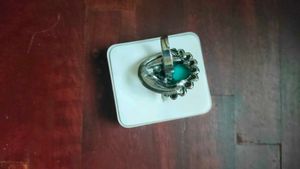 Vintage Turquoise Silver Look Alike Ring