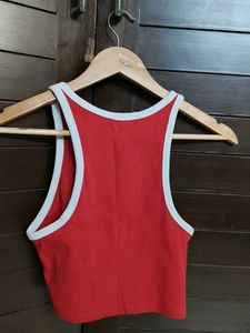 Zara Women Rib Contrast Binding RacerNeck Vest Top