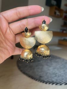 Elegant Gold Jhumka Earrings,unused