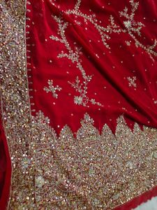 red ♥️ zardozi aari  vintage heavy work saree 😍