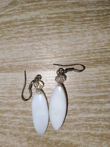White Earrings Set