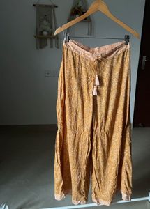 Yellow Floral Wide Leg Palazzo