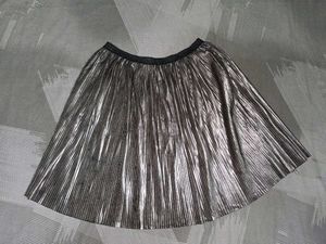 Shiny Silver Pleated Skirt