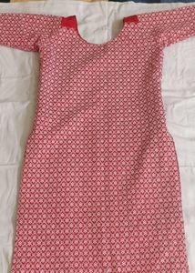 Pink &amp; White Color Ka Kurta And Black Long Skart💃
