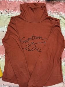 Brown 'Seventeen' Turtle Neck Winter Top