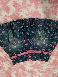 Cute Floral Denim Skirt (With The Belt)