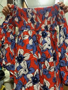 Floral Print Off-Shoulder Dress