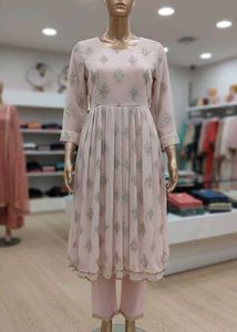 Elegant Pink Embroidered Anarkali Suit