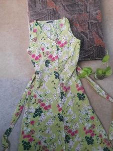 Tokyo Talkies Floral Midi Women Green A-line Dress