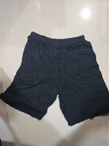 Black Graphic Print Shorts