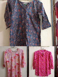 Combo Of Three Short Kurtis Size M