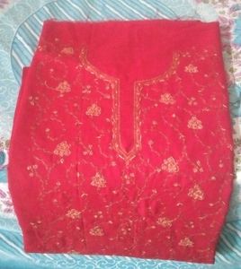 kashmiri embroidery cotton full suit piece (unstit