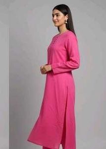 Baby pink kurti for women