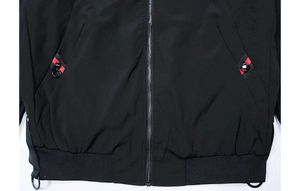 Black Graphic Print Windbreaker