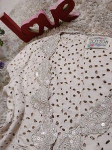 Embroidered Open Cardigan