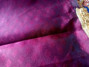 Maroon &amp; Gold Floral Banarasi Silk Sari